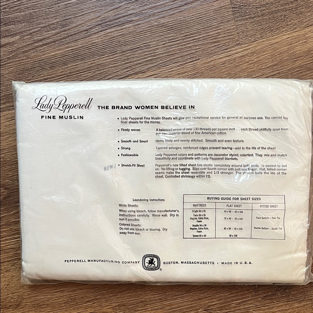 Lady Pepperell Fine Muslin White Sheet - Picture 2 of 3